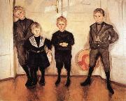 Edvard Munch Four Children oil painting on canvas